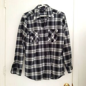 Beverly Hill Polo Club Plaid Button Down Shirt Large Cotton Blend